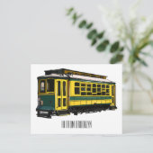 Mata trolley cartoon illustratie briefkaart (Staand voorkant)