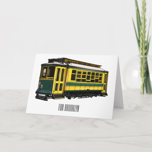 Mata trolley cartoon illustratie kaart (Voorkant)