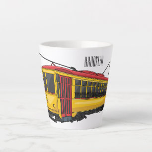 Mata trolley cartoon illustratie latte mok