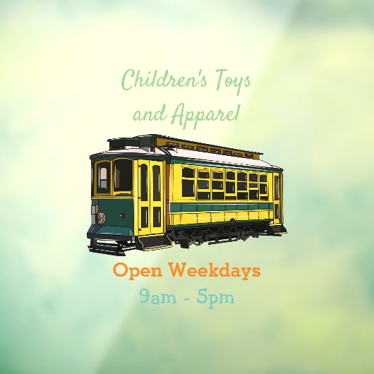 Mata trolley cartoon illustratie raamsticker (Vel 3)