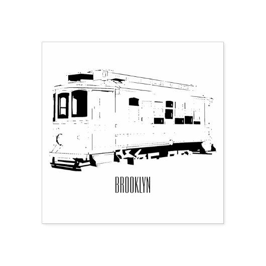 Mata trolley cartoon illustratie rubberstempel (Afrduk)