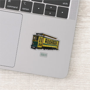 Mata trolley cartoon illustratie sticker