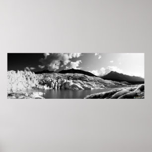 Matanuska Gletsjer Panorama Zwart-wit Poster