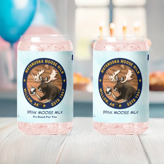 Matanuska Moose Milk Blikvorm Glas (Insitu (Baby Shower))
