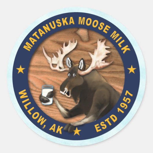 Matanuska Moose Milk Classic Round Sticker (Voorkant)