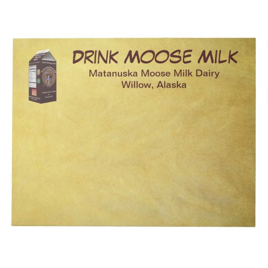 Matanuska Moose Milk Notitieblok (Voorkant)