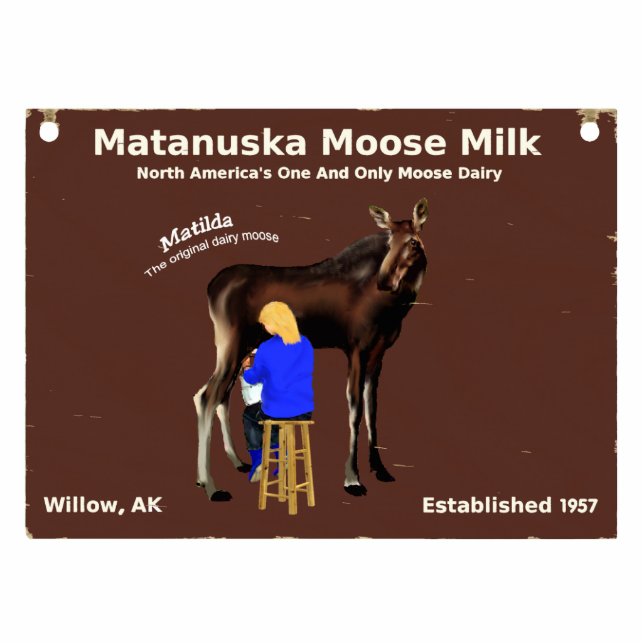 Matanuska Moose Milk Sign Fotobeeldje Magneet (Voorkant)