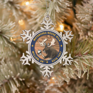 Matanuska Moose Milk Tin Sneeuwvlok Ornament