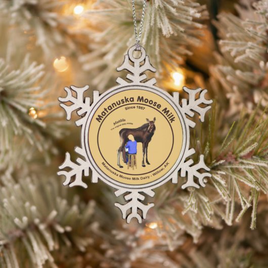Matanuska Moose Milk Tin Sneeuwvlok Ornament (Boom)