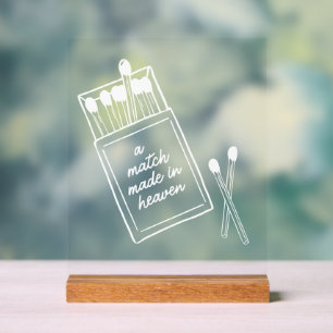 Match Fabriqué dans le Ciel Mariage Favoriser sign