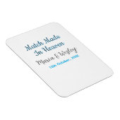 Match made in heaven blue black couple name date magneet (Rechterzijde)