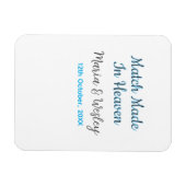 Match made in heaven blue black couple name date magneet (Horizontaal)