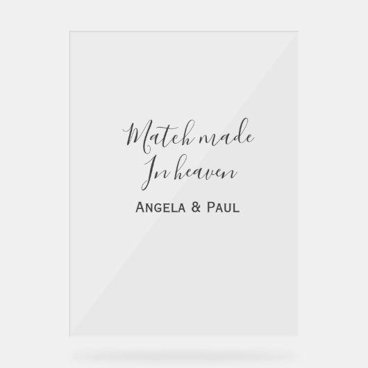 Match made in heaven name couple wedding simple  (Recto)