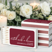 Match Made In Heaven Red Matchbox Favor