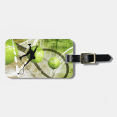 Match Point mannen tennis speler silhouet Bagagelabel (Voorkant horizontaal)