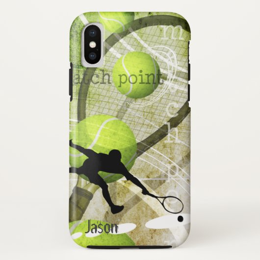 Match Point mannen tennis spelersnaam Case-Mate iPhone Case (Achterkant)