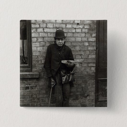 Match-Seller. c.1900 Vierkante Button 5,1 Cm (Voorkant)