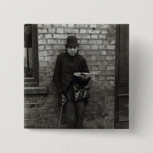 Match-Seller. c.1900 Vierkante Button 5,1 Cm