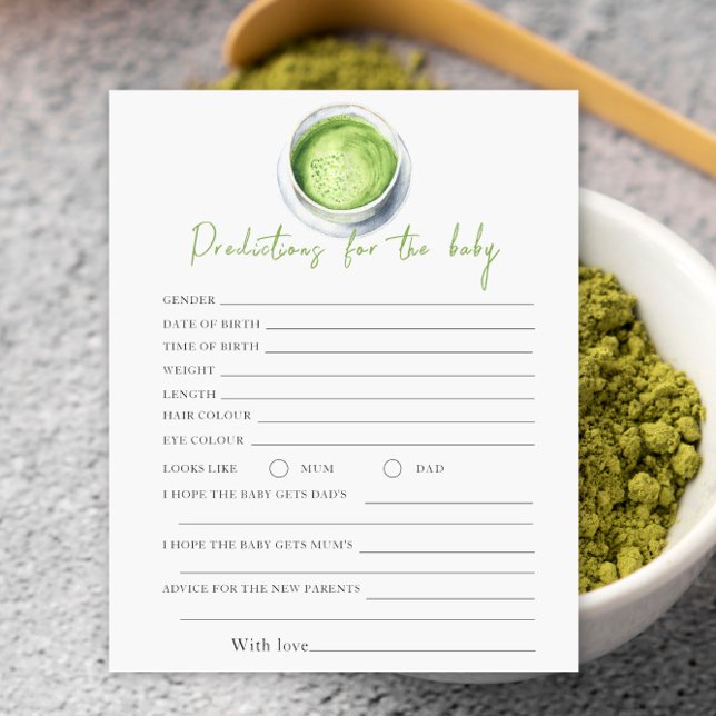 Matcha baby shower - predictions and advice baby (Creator heeft geüpload)