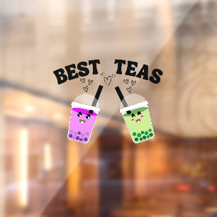 Matcha boba groene thee, beste thee matcha raamsticker