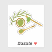 Matcha boba groene thee, matcha poeder sticker (Vel)