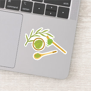 Matcha boba groene thee, matcha poeder sticker
