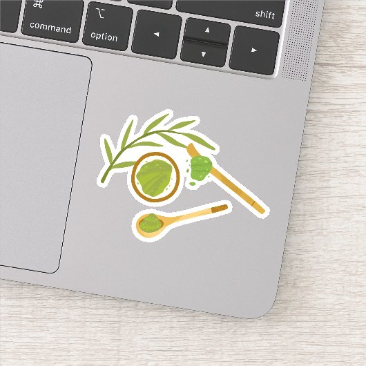 Matcha boba groene thee, matcha poeder sticker (Detail)