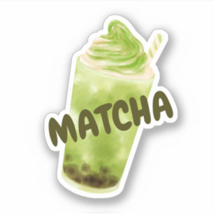Matcha boba groene thee sticker