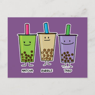 Matcha boba thee groene drink Taro tapioca Japa Briefkaart