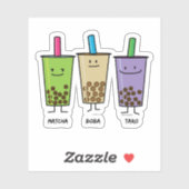 Matcha boba thee groene drink Taro tapioca Japa Sticker (Vel)