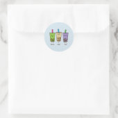 Matcha boba thee groene drink Taro tapioca Ronde Sticker (Tas)