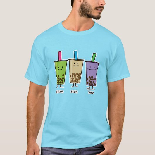 Matcha boba thee groene drink Taro tapioca T-shirt (Voorkant)
