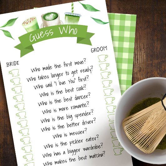 Matcha Bridal Shower Game Card Flyer