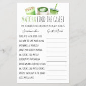 Matcha Bridal Shower Game Find The Guest Card Flyer (Voorkant)