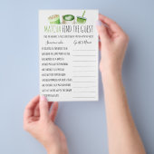 Matcha Bridal Shower Game Find The Guest Card Flyer (Hand)