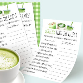 Matcha Bridal Shower Game Find The Guest Card Flyer