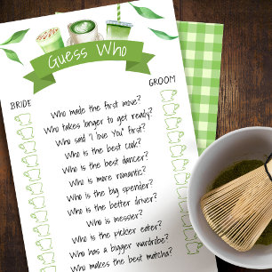 Matcha Bruidsfeest Spelkaart Flyer