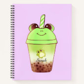 Matcha Bubble Tea Milk Tea Frog Notitieboek (Voorkant)