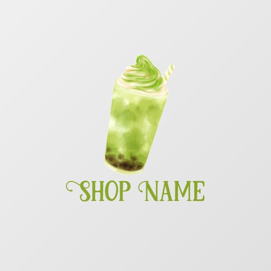 Matcha Bubble Tea Raamsticker (Vel)