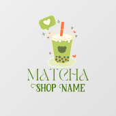 Matcha Bubble Tea Raamsticker (Vel)