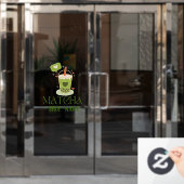 Matcha Bubble Tea Raamsticker (Kantoordeur)