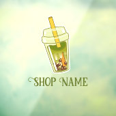 Matcha Bubble Tea Raamsticker (Vel 3)