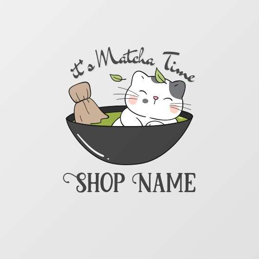 Matcha Bubble Tea Raamsticker (Vel)