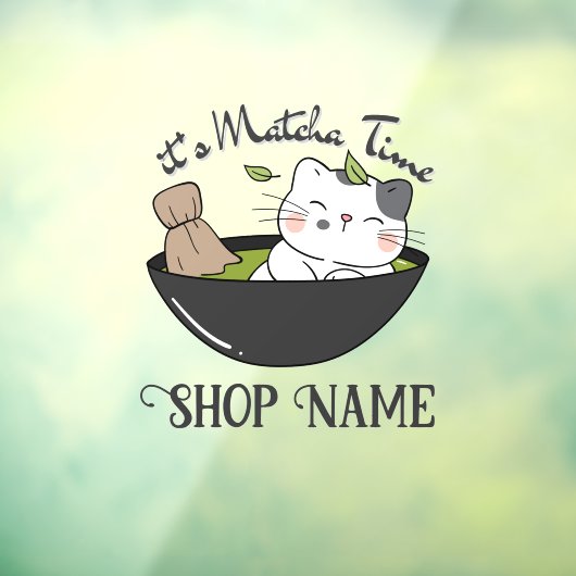 Matcha Bubble Tea Raamsticker (Vel 3)
