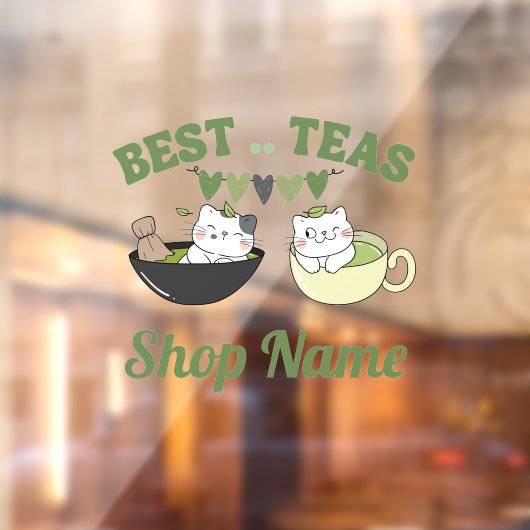 Matcha Cafe Raamsticker (Vel 2)