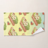 Matcha Cake Roll Illustratie Bad Handdoek (Handdoek)