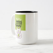 Matcha cat funny cup tweekleurige koffiemok (Voorkant links)