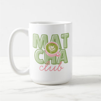 Matcha Club Groen & Roze Esthetische Cute Back Pri Koffiemok