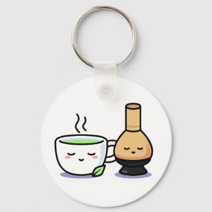 Matcha Cup Whisk Japanse Green Tea Cartoon Sleutelhanger