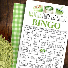 Matcha Find the Guest Bingo Game Card Flyer
